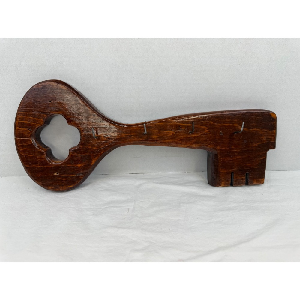 Vintage Cottage Granny Wooden Key Wall Mounted Rack Holder Hooks Rustic Decor